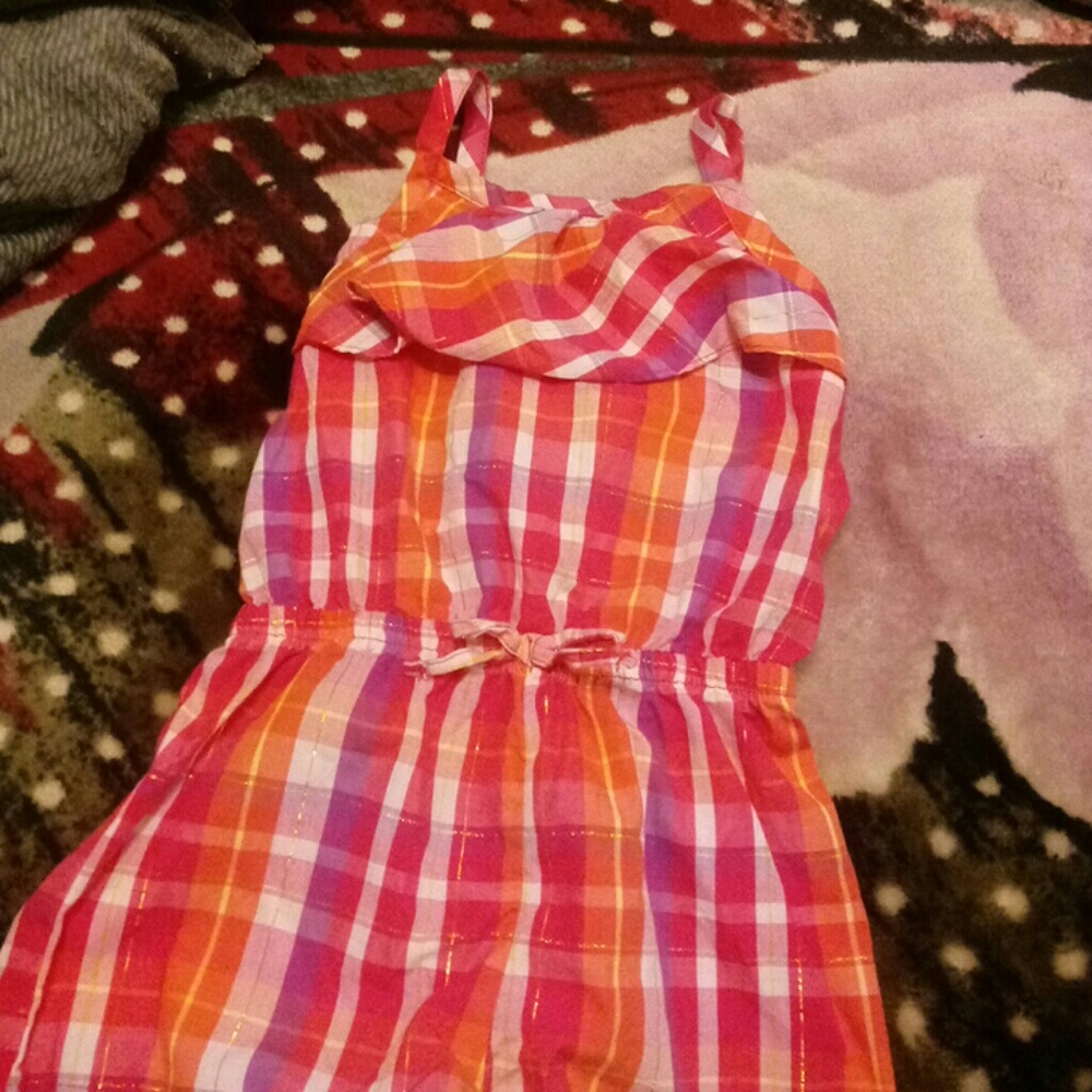 Plaid romper with bow