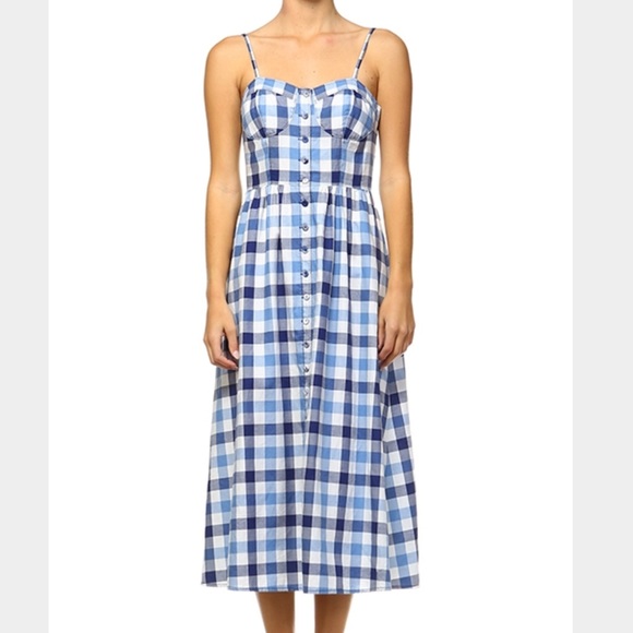 Nasty Gal Dresses & Skirts - Nasty Gal gingham Button down Maxi Dress|