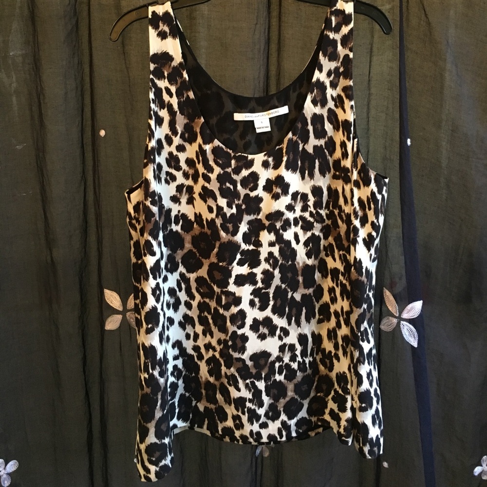 Diane Von Furstenberg leopard tank