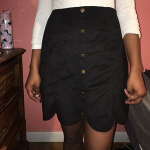 Lauren Conrad Scalloped Faux Suede Skirt