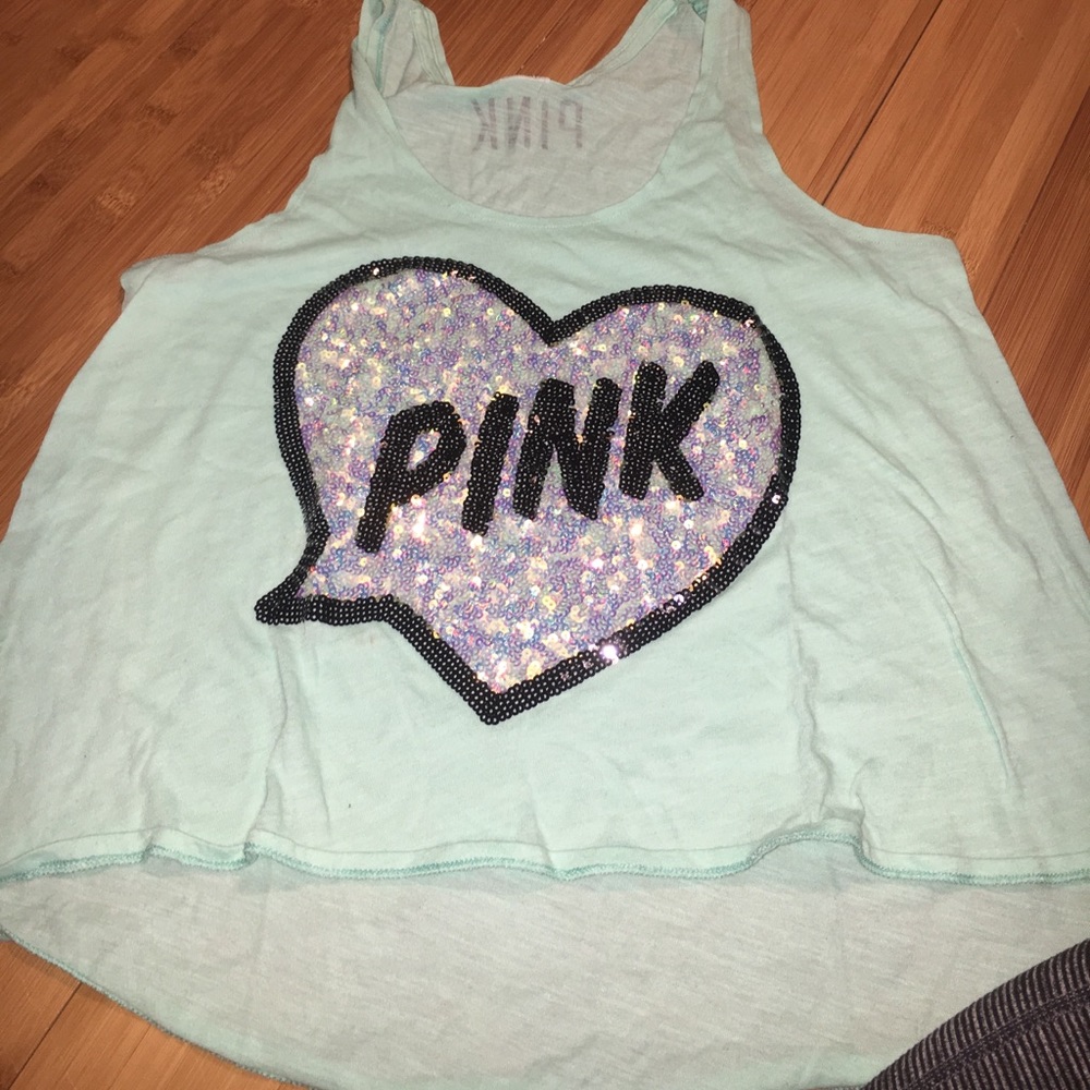 Pink bling tank top