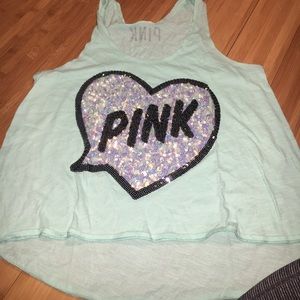 Pink bling tank top