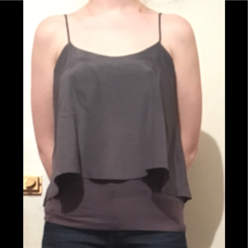 Silver/grey spaghetti strap top