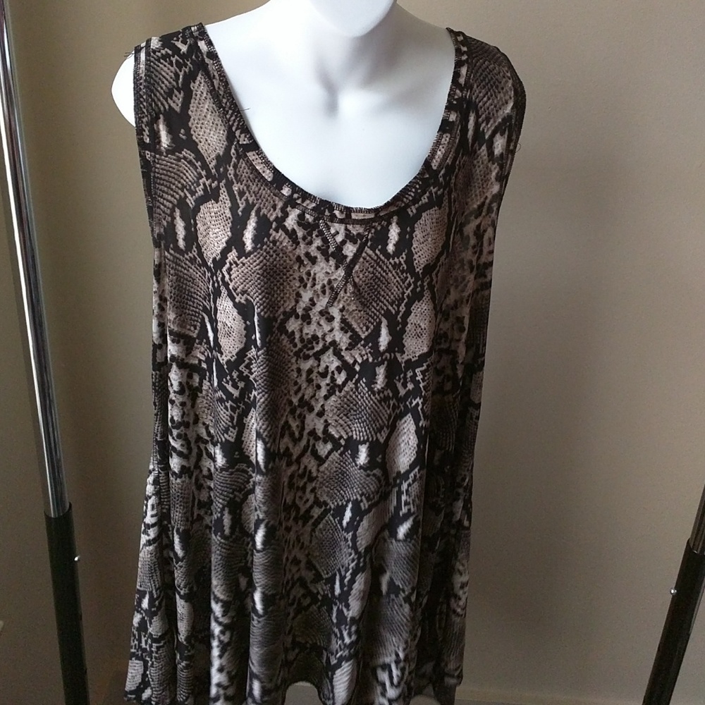 Snakeskin print top handkerchief bottom racer back