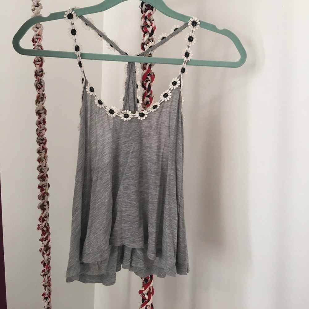 LF Grey Daisy Tank Top