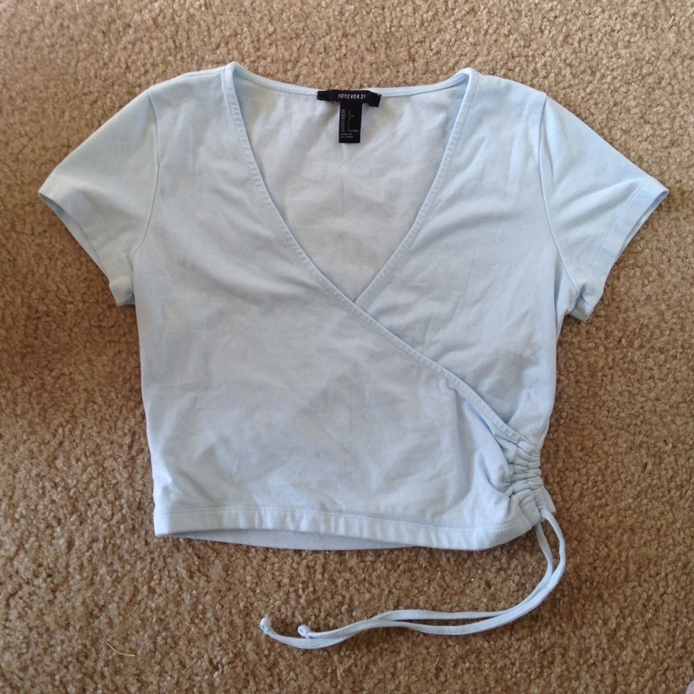 Light blue crop top