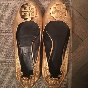 Gold Tory Burch flats