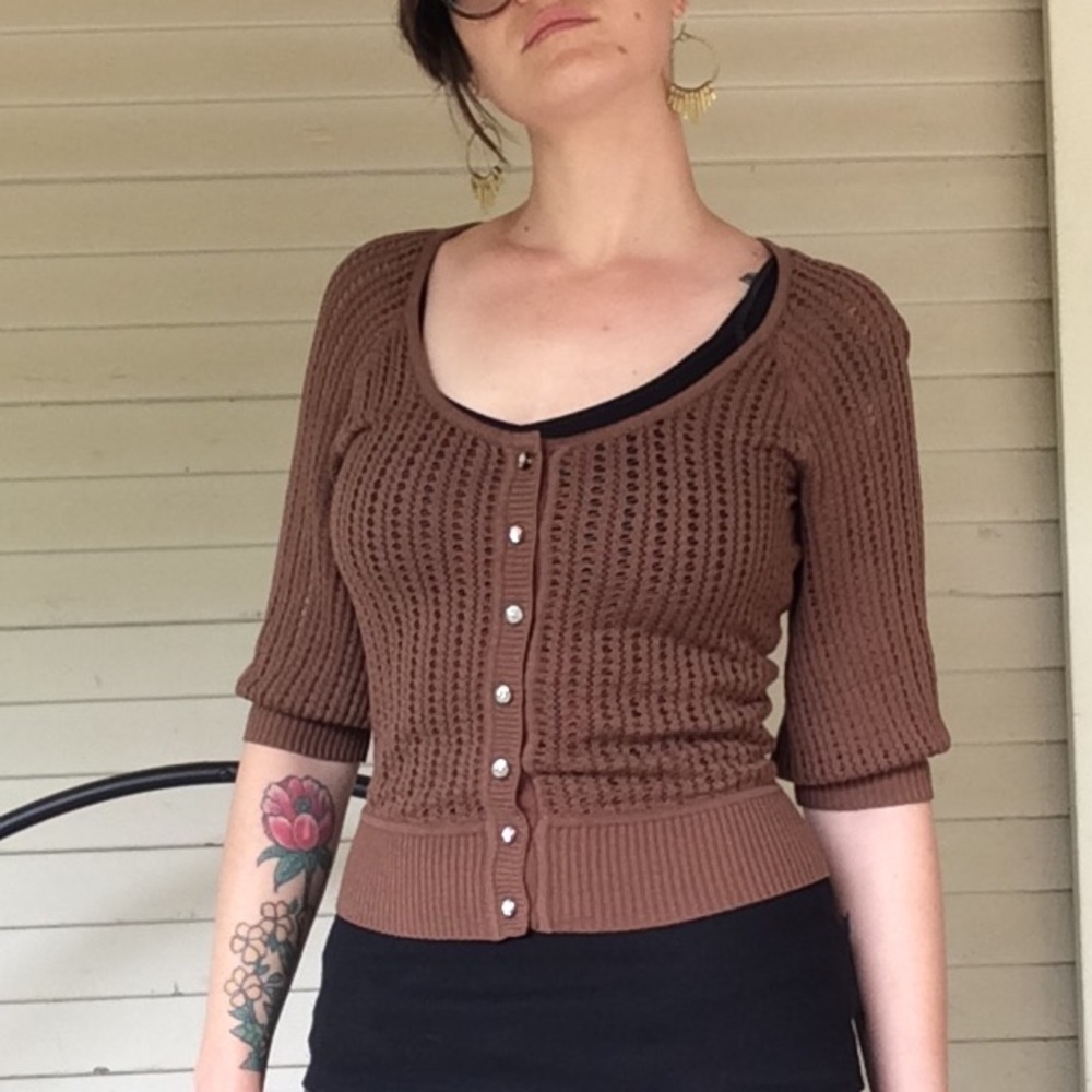 INC silk knit cardigan.