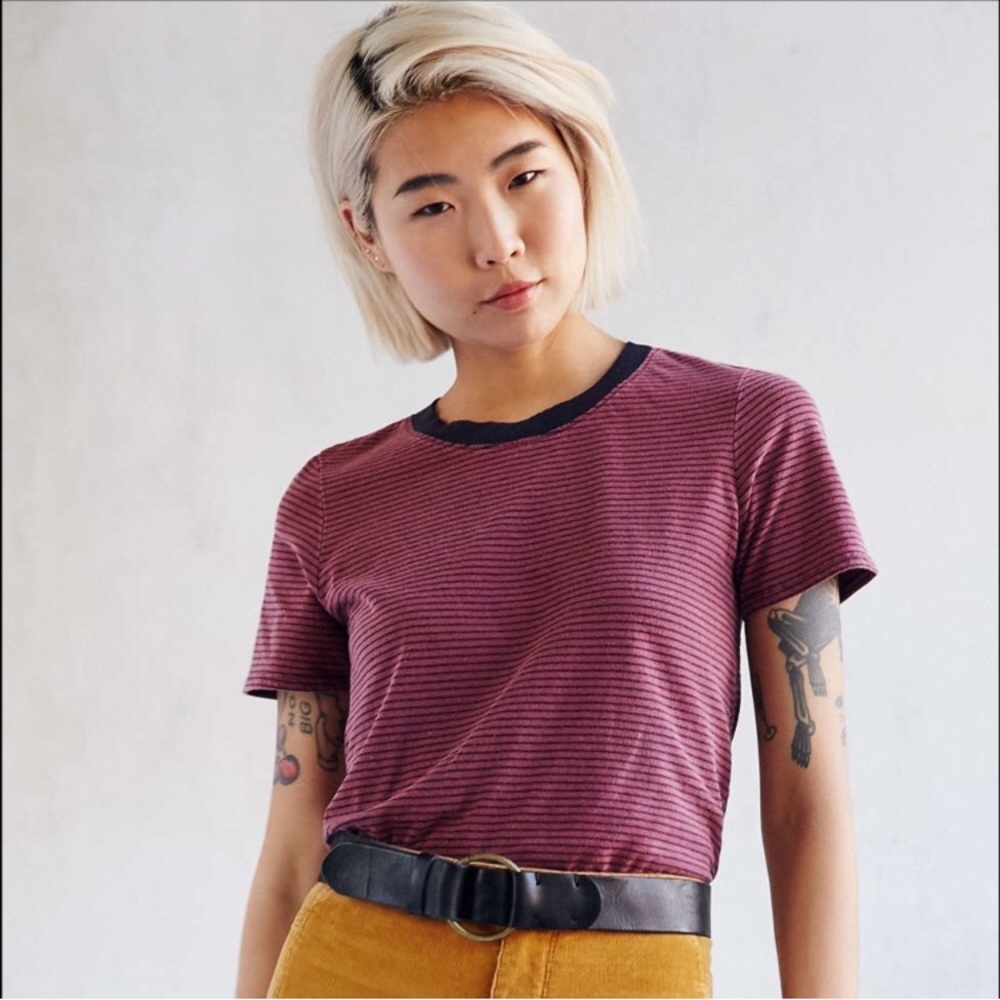 NWT Truly Madly Deeply Boyfriend Ringer Tee