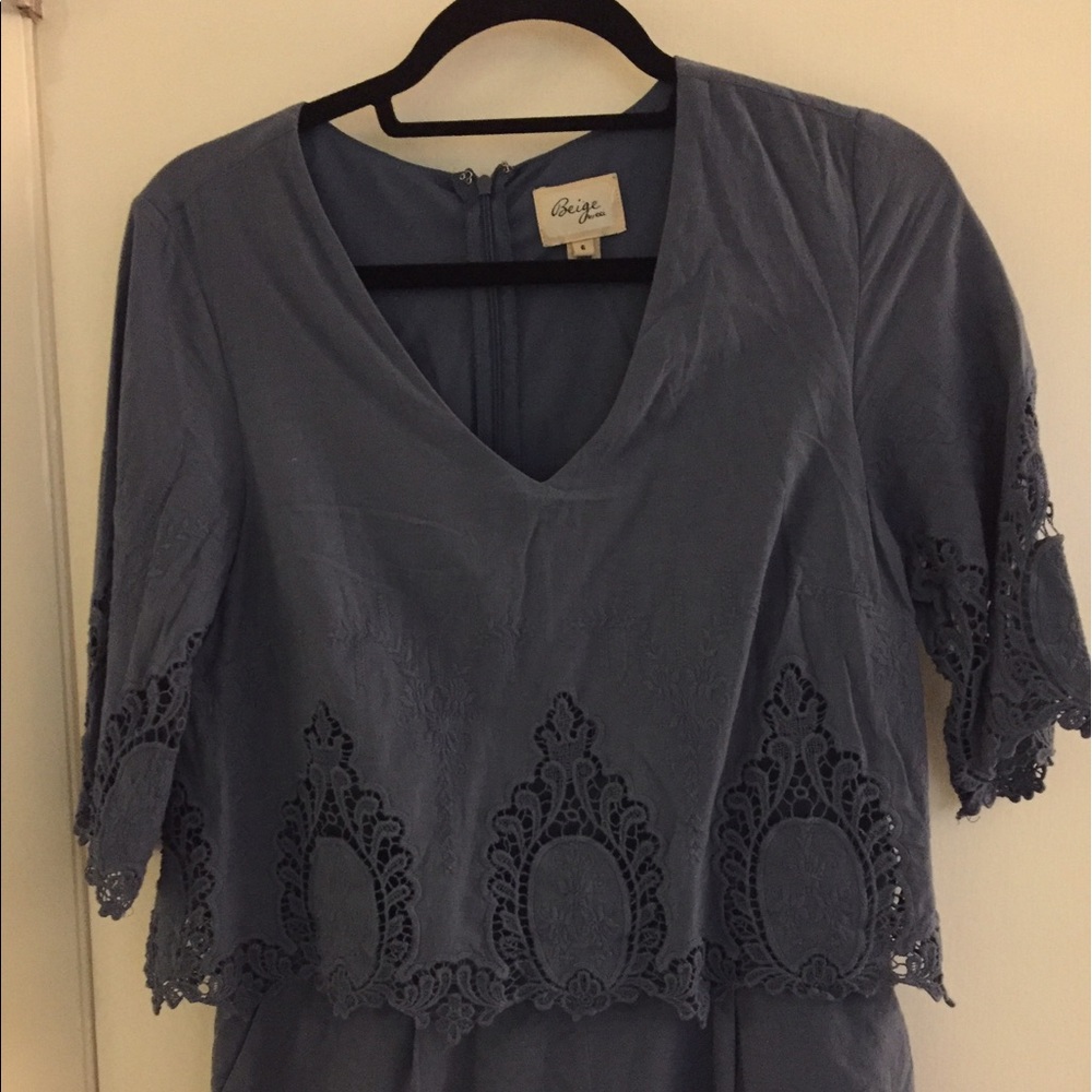 Embroidered Blue Romper - Picture 3 of 4