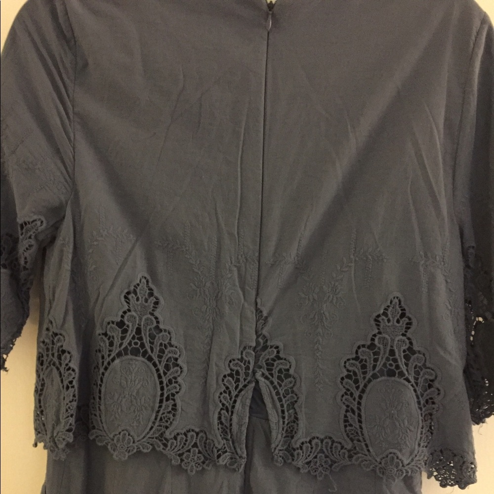 Embroidered Blue Romper - Picture 4 of 4
