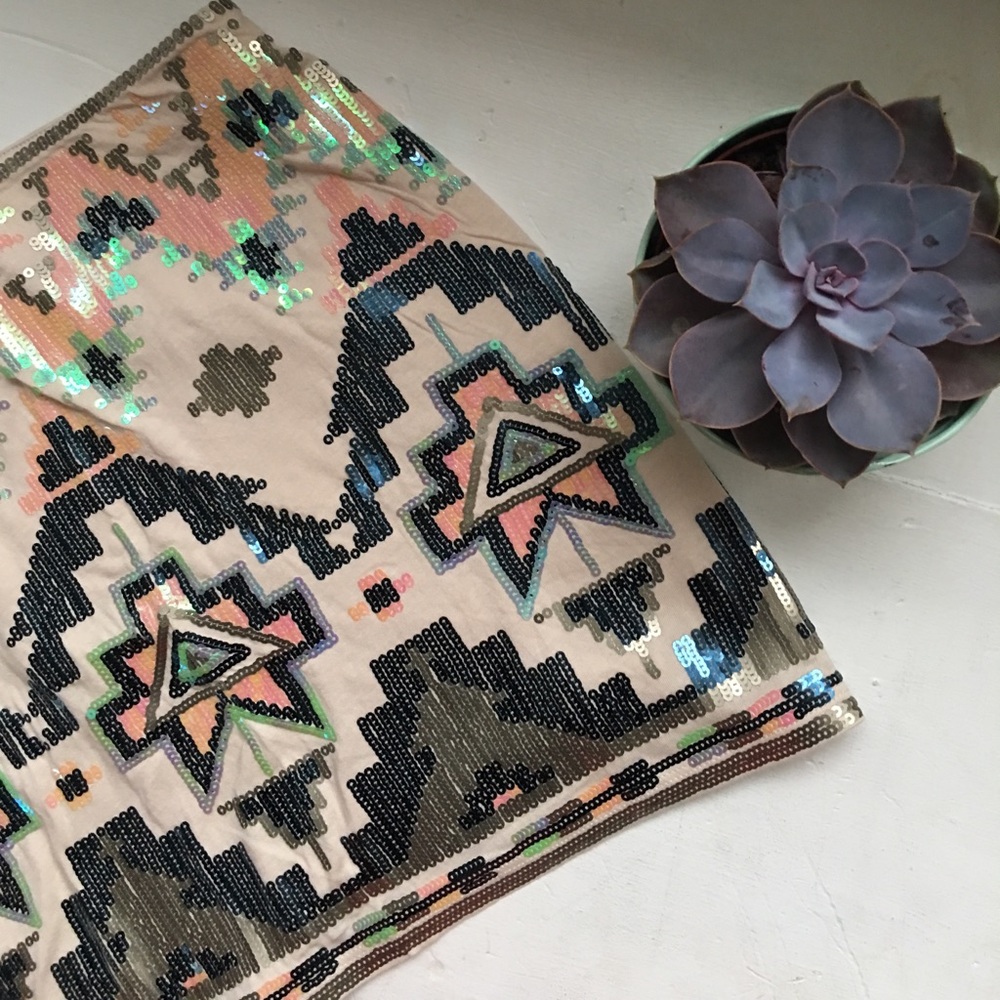 NWT* Express Aztec sequin mini skirt