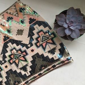 NWT* Express Aztec sequin mini skirt