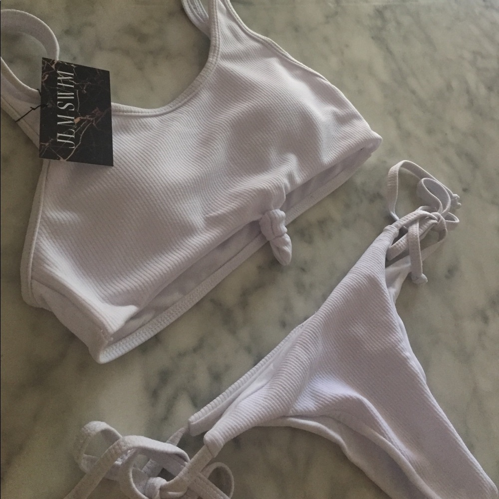 • White Tie-Up Bikini • - Picture 6 of 8