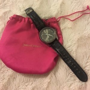 Juicy couture Black snake leather watch
