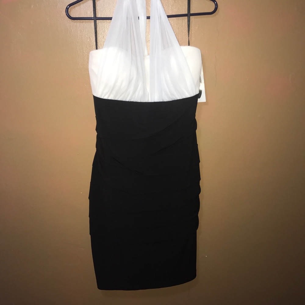 Black and off white dress