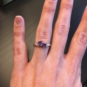 Purple Heart Ring 10k Gold
