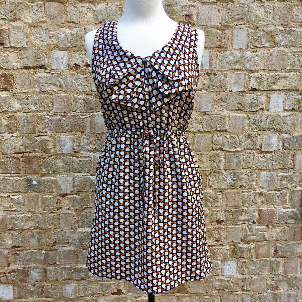 Navy Apple Patterned Dress