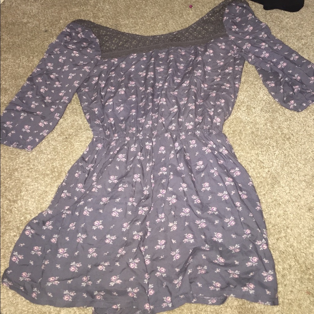 GREY FLORAL ROMPER
