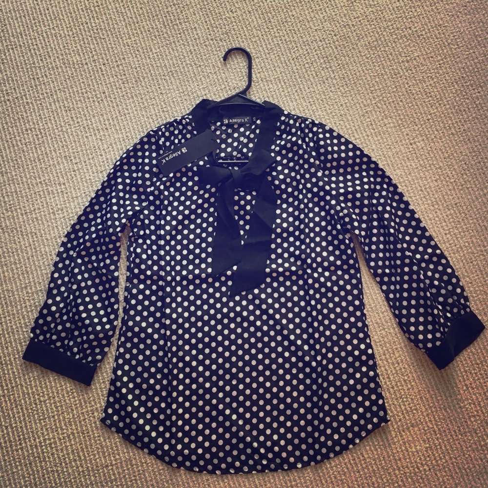 Allegra K polka dot blouse