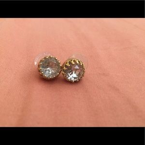 Gold stud earrings