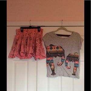 Skort and top matching set