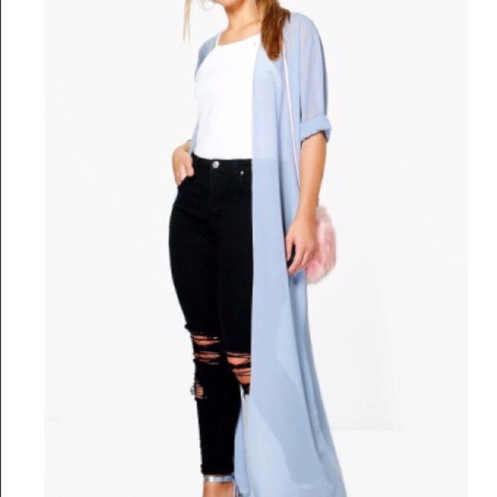 Chiffon Periwinkle Maxi Duster