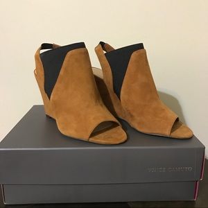 Vince Camuto Sling Black Wedge Sandals