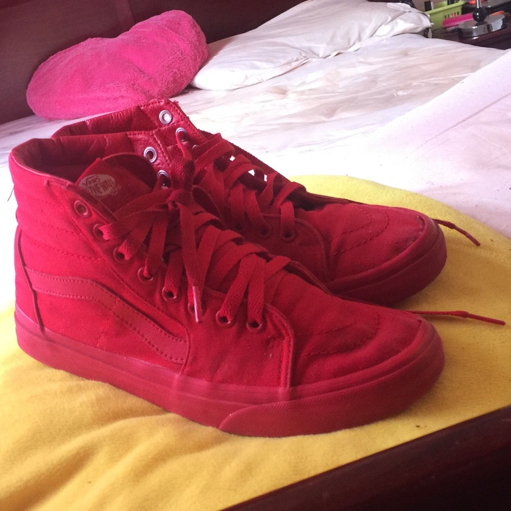 Red vans sk8 hi