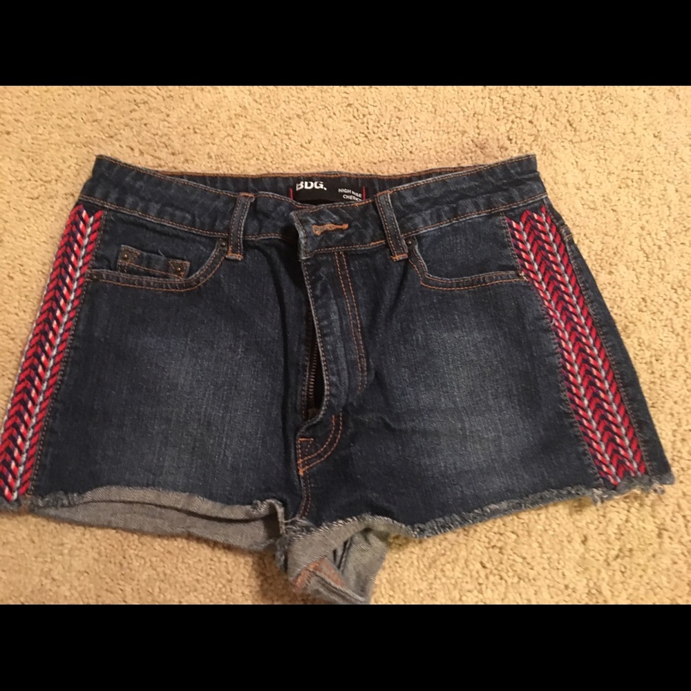 BDG high rise cheeky denim shorts