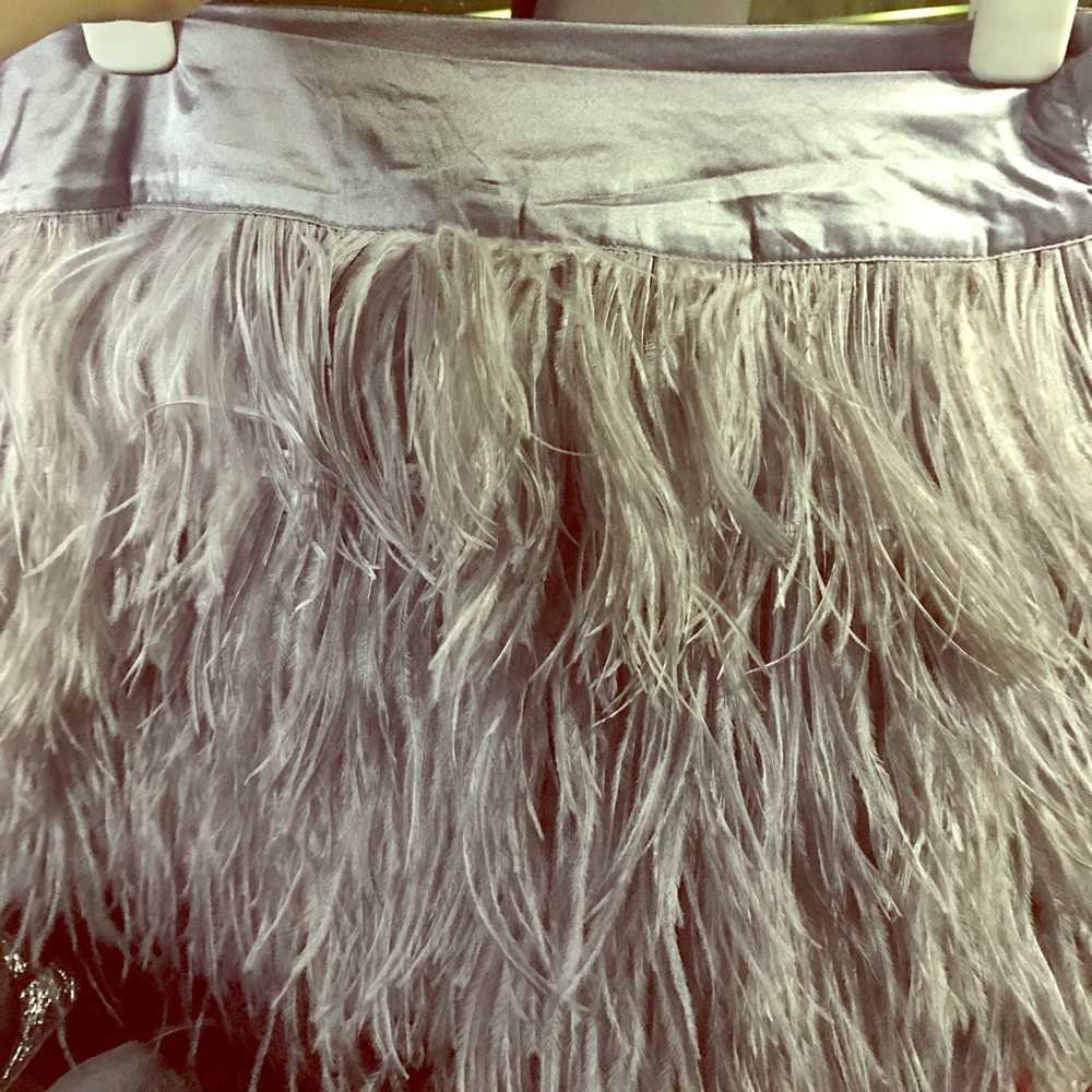 SOLD Bebe ostrich feather skirt size 2 4 so fun!