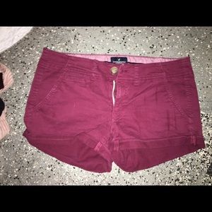 Maroon American Eagle Outfitters Twill Shorties