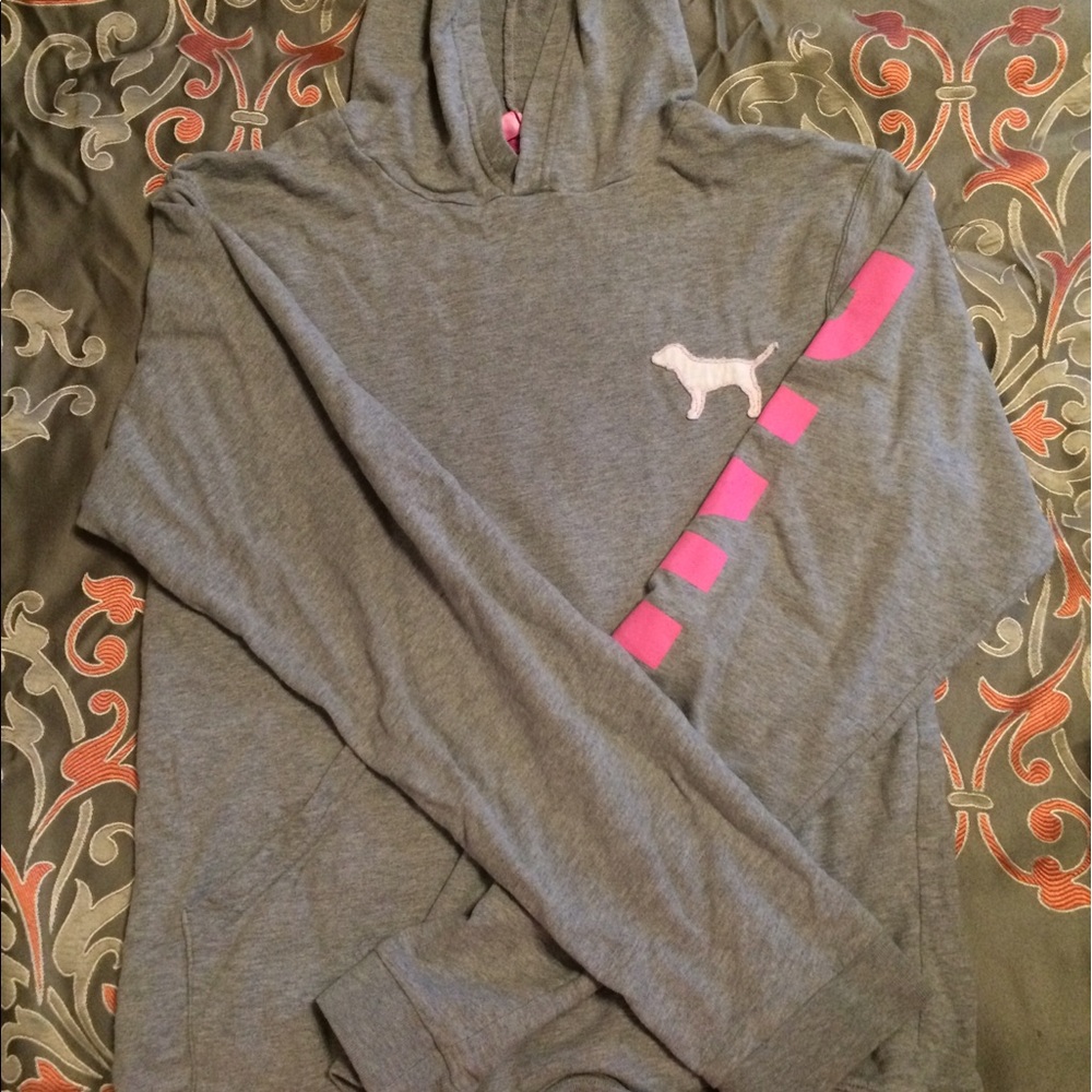 Grey PINK light hoodie