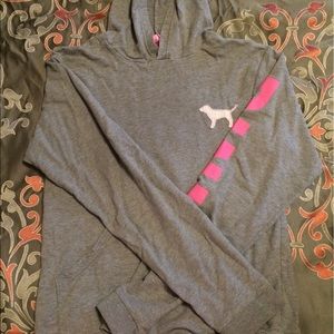 Grey PINK light hoodie