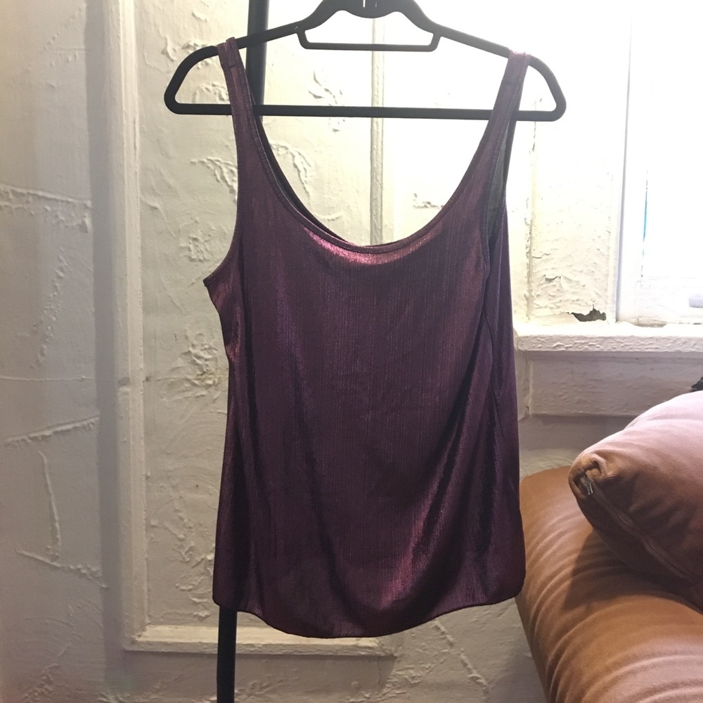Shimmery pink tank top