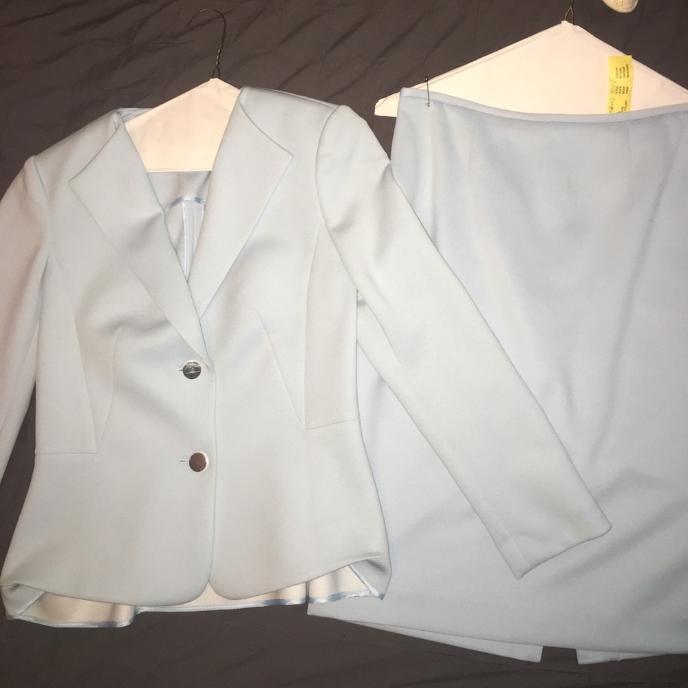 Calvin Klein Baby Blue Skirt Suit