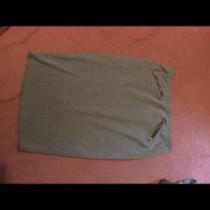 Gray Jersey Pencil Skirt