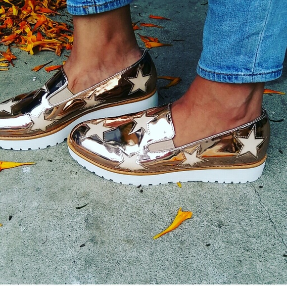 //The Amber// Rose gold star platform Sneaker - Picture 2 of 6