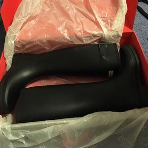 Black hunter rain boots - original refined