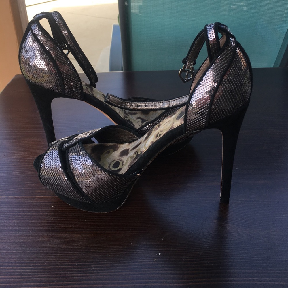 Sam Edelman silver sequin heels