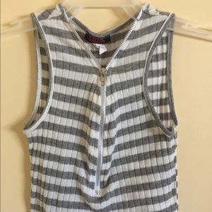 Cropped Zipper Shirt