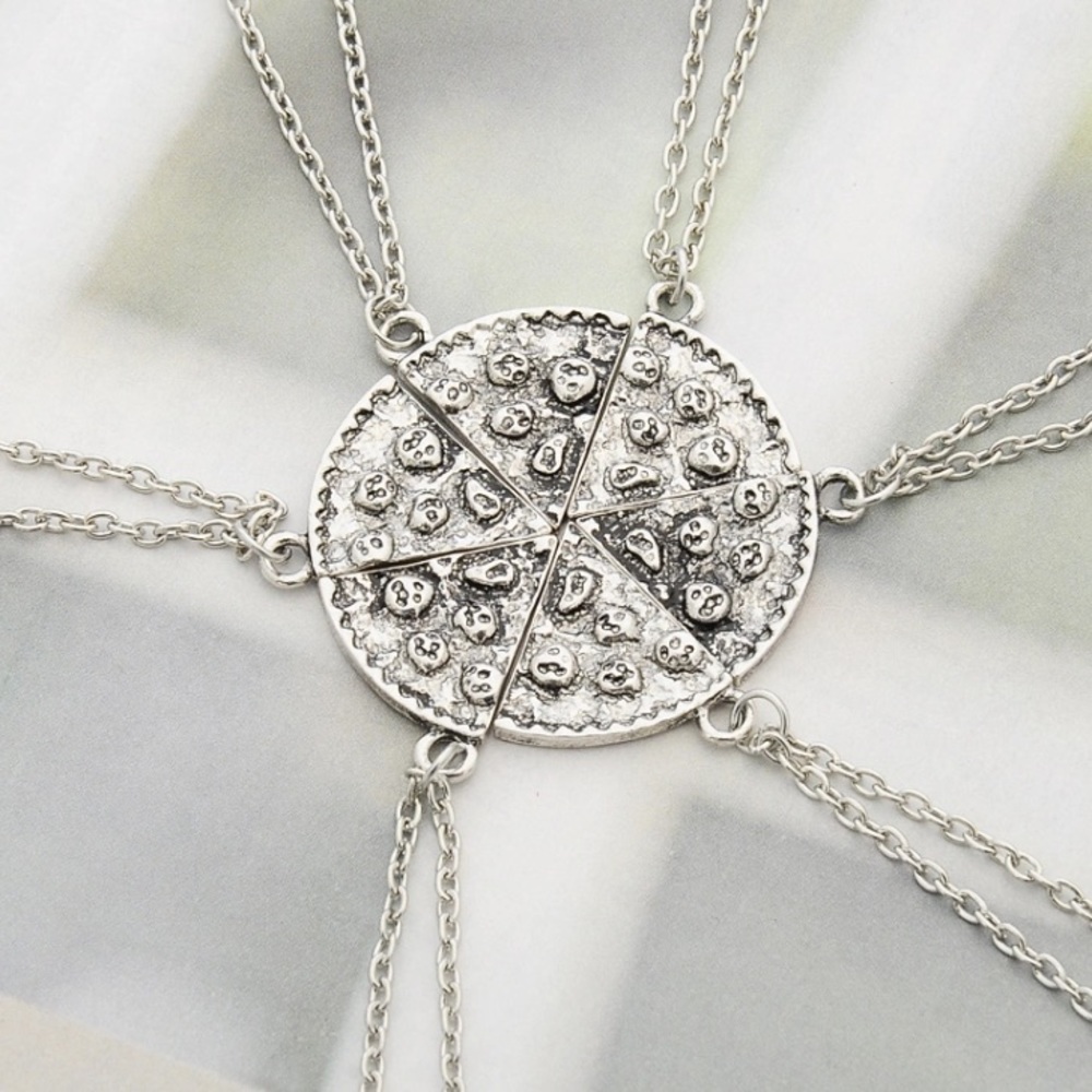 6pcs Pizza Pendant Necklaces Friendship Necklace - Picture 4 of 6