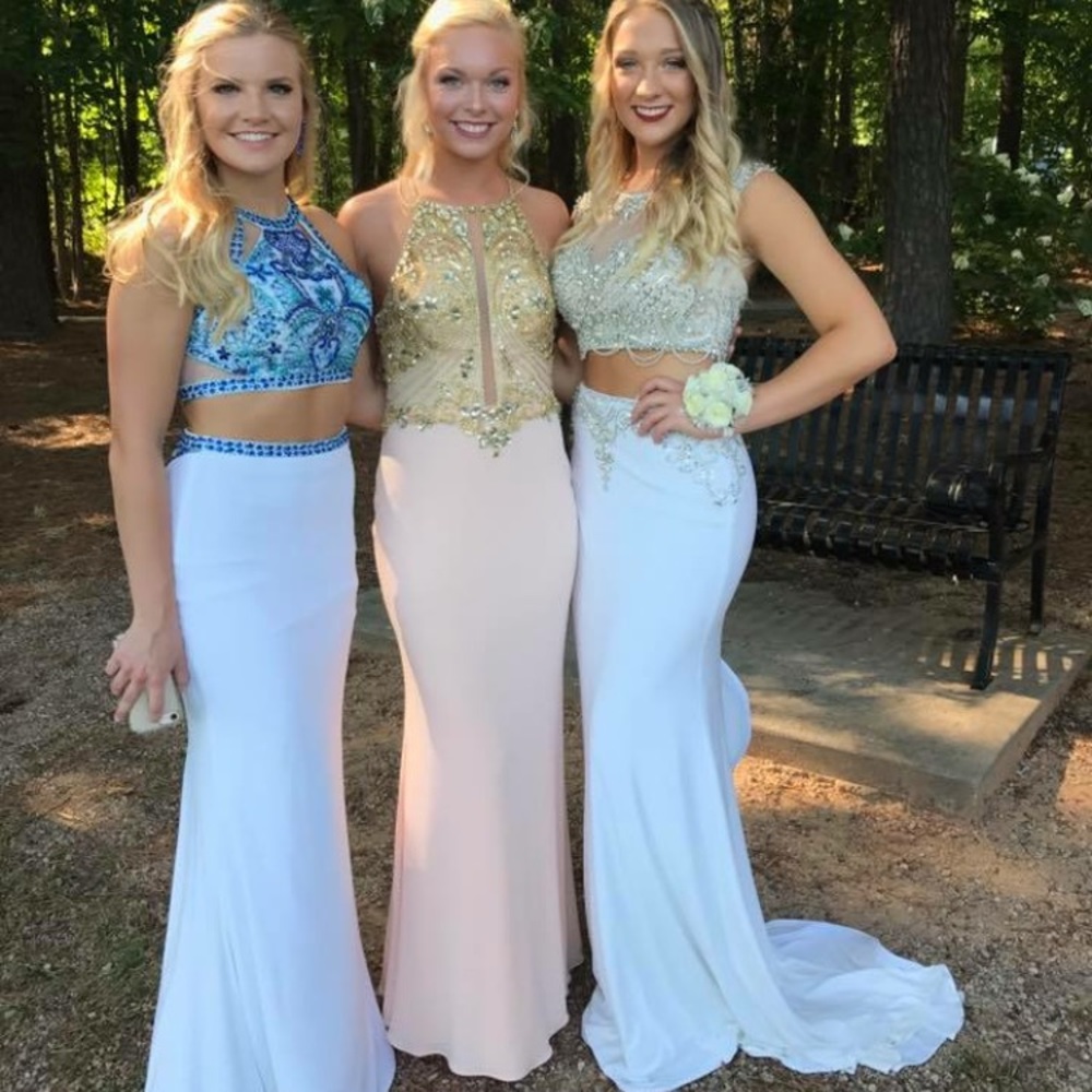 Blush/gold prom dress!