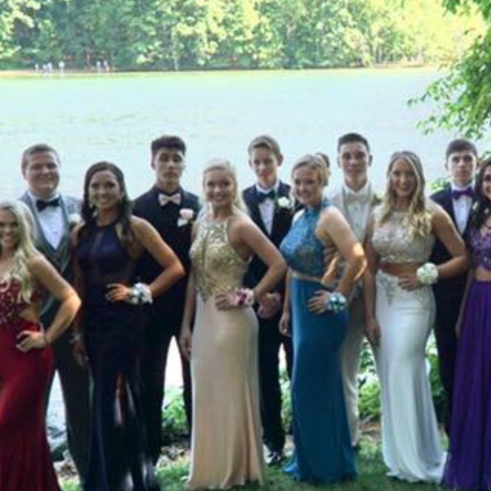 Blush/gold prom dress! - Picture 2 of 4