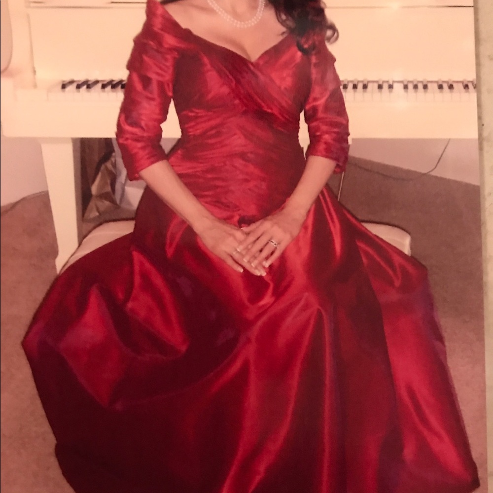 Red gala dress