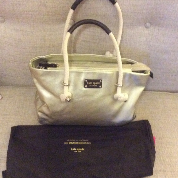 kate spade Bags Kate Space Metallic Rope Handle Tote Poshmark