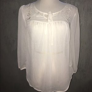 Sheer Mossimo White 3/4 Shirt