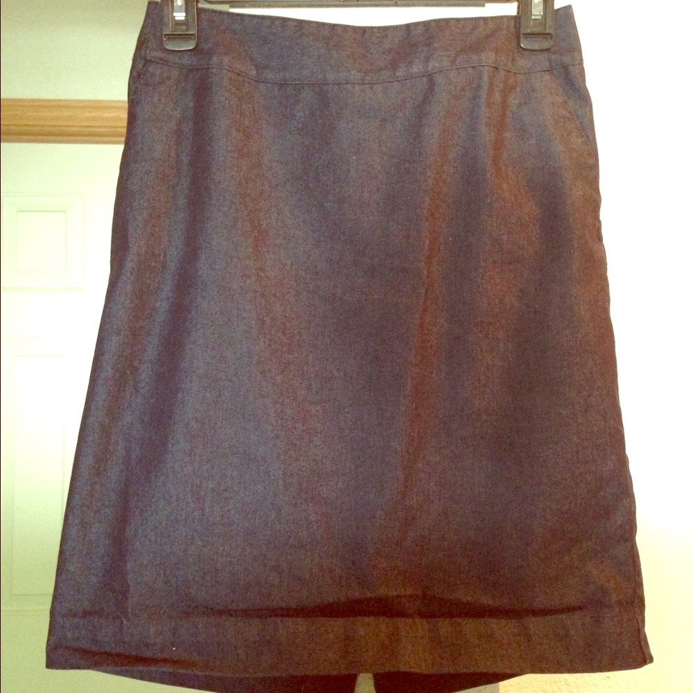 Blue denim pencil skirt