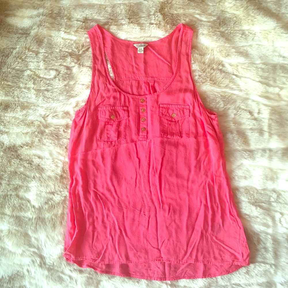 Pink Guess Tank with Gold Accents