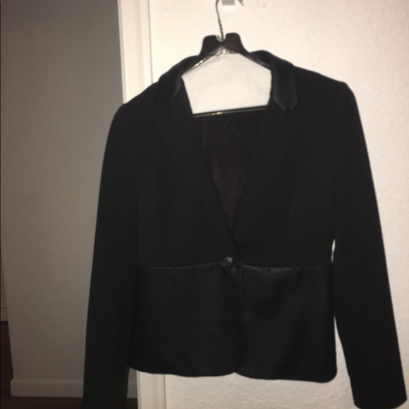 Black Semi-Leather Blazer - Picture 1 of 2